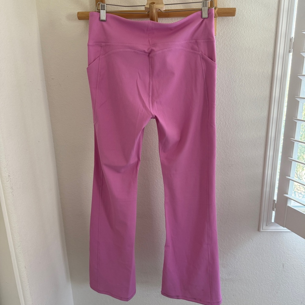 NWT FABLETICS Oasis Rib high waist Crossover Kick Flare pink size XL sporty - Picture 6 of 7